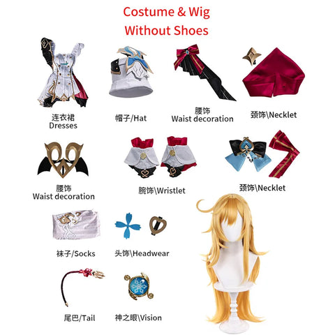 Fontaine Escoffier Cosplay Costume – Game-Inspired Outfit with Wig and Shoes for Women’s Role Play and Party Events