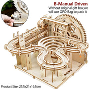 3D Wooden Marble Run Set – DIY Assembly Mechanical Model Kit
