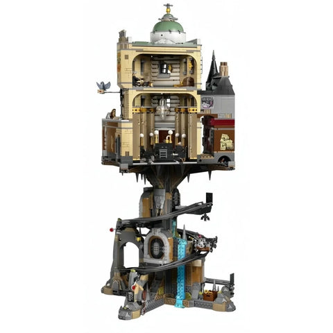 4803pcs Gringotts Wizard Classic Bank Street View Model Building Kits Construction Block with 13 mini figures