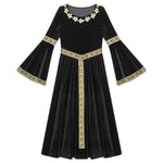 Girls Medieval Renaissance Velvet Dress Princess Queen Cosplay Costume Party Dress