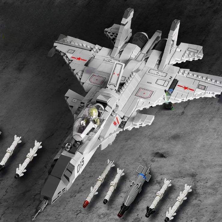 Military Fighter Jet  J-15 Flying Shark Aircraft Building Blocks Brick Set1186PCS