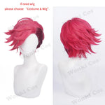 Arcane Vi Cosplay Costume Wig Hair for Anime Jinx Sister Cosplay Outfits Vi Cosplay Shoes Boots Leather Jacket