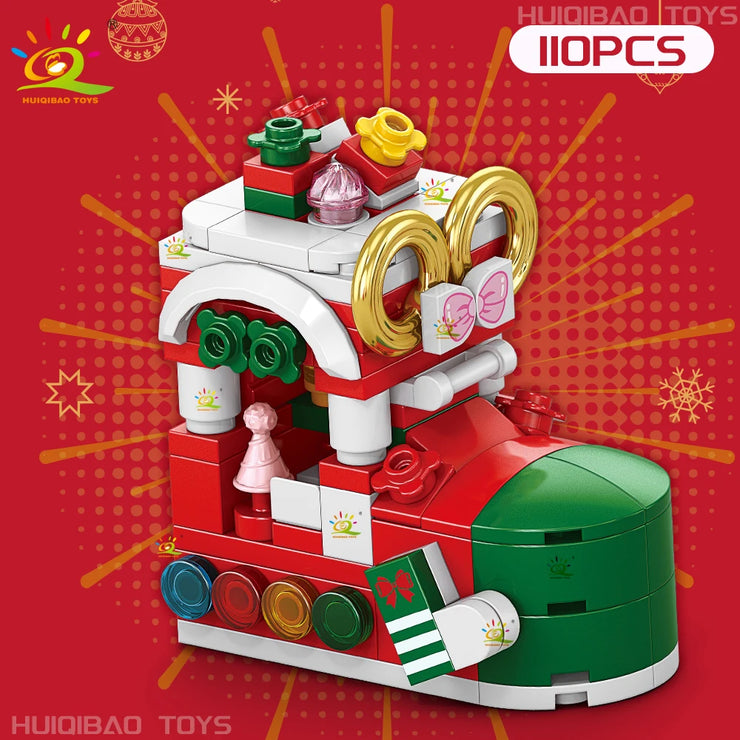 Christmas 8IN1 Santa Claus Tree Model Building Block DIY Elk Snowman Bricks Ornament Toys for Children Adult Gift