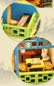 Big DIY Wooden Dollhouse with Furniture & Lights – Chinese Style Villa Miniature Kit