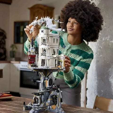 4803pcs Gringotts Wizard Classic Bank Street View Model Building Kits Construction Block with 13 mini figures
