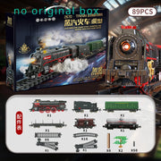 Retro Steam Train Track Set – Electric Locomotive with Smoke, Lights, Sound, Cargo Cars & Tracks for Kids