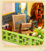 Big DIY Wooden Dollhouse with Furniture & Lights – Chinese Style Villa Miniature Kit