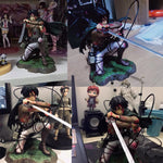 28cm Attack on Titans Levi Ackerman Action Anime Figura Kawai Eren Jaege Mikasa Ackerman The Armored Titan Figure