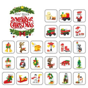 Christmas Advent Calendar Building Blocks Toys Christmas Reindeer Santa Claus Building Blocks Gifts Box