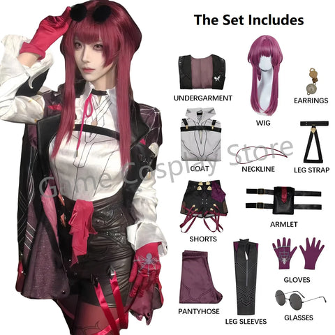 Honkai Star Rail Kafka Cosplay Costume with Wig and Uniform