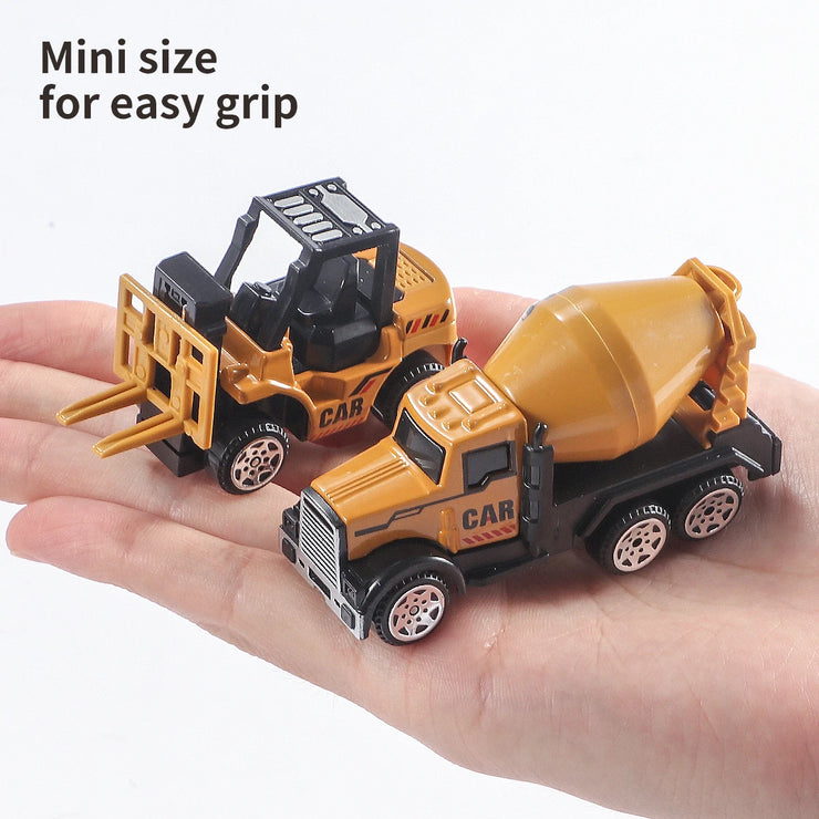 6-Piece Diecast Construction Vehicle Set – Alloy Loader, Tractor, Excavator & Trucks for Kids