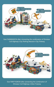 Dinosaur Adventure Electric Track Set – Interactive Racing Puzzle Toy with Mountain and Train for Kids