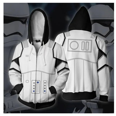 R2-D2 Cosplay Hoodie – Robot Sweatshirt with Zipper, Inspired by Darth Vader and Stormtrooper for Men and Women