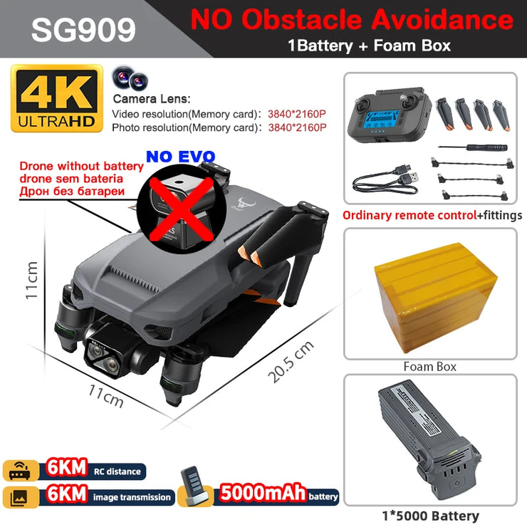 ZLL SG909 SG909MAX Professional Drone With 4K Camera GPS 3-Axis Gimbal 360 Obstacle Avoidance Touch Screen FPV Brushless RC Drone