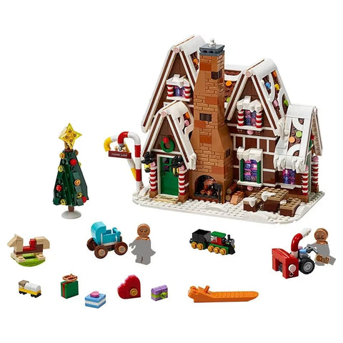 1691pcs Christmas Gingerbread House Family Gathering Building Blocks Bricks Elk Gingerbread Man Children&