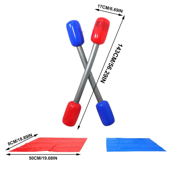 Inflatable Jousting Yard Sticks Mats Kit Inflatable Gladiator Game