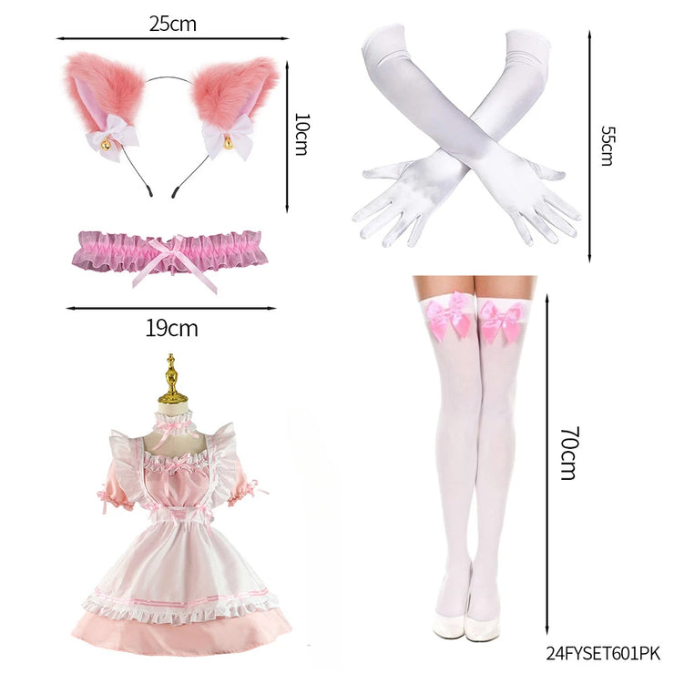 Black and White Lolita Maid Costume – Cute French Apron Dress Uniform for Cafe, Parties, and Cosplay