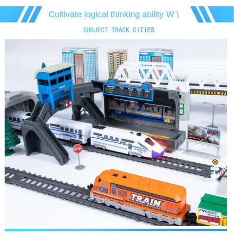 High-Speed Electric Train Set – Realistic Rail Model with Tracks for Kids to Assemble