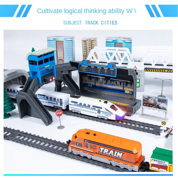 High-Speed Electric Train Set – Realistic Rail Model with Tracks for Kids to Assemble