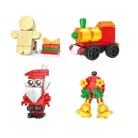 Christmas Advent Calendar Building Blocks Toys Christmas Reindeer Santa Claus Building Blocks Gifts Box