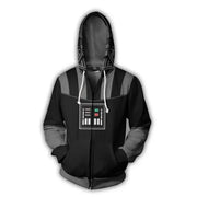 R2-D2 Cosplay Hoodie – Robot Sweatshirt with Zipper, Inspired by Darth Vader and Stormtrooper for Men and Women