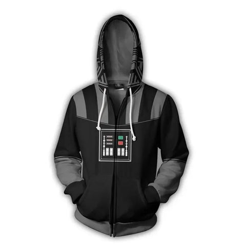R2-D2 Cosplay Hoodie – Robot Sweatshirt with Zipper, Inspired by Darth Vader and Stormtrooper for Men and Women
