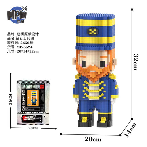 32cm Guardian Model Building Blocks Royal Soldier Figure Block Toy for Boys & Girls Birthday Gift Living Room Decor Assembly Kit