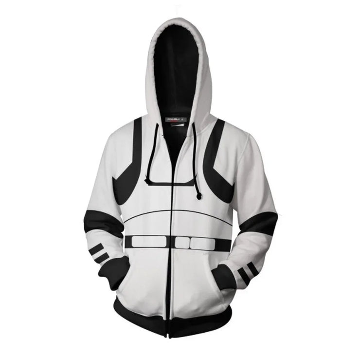 Cosplay Hoodie Jacket – Stormtrooper, Mandalorian, and Darth Vader Designs for Men’s Spring/Autumn Wear, Ideal for Halloween and Party Props