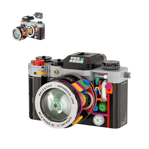 Retro DSLR Camera Assembly 500+ pieces Building Block Detachable Mechanical Trendy Punk Style Model