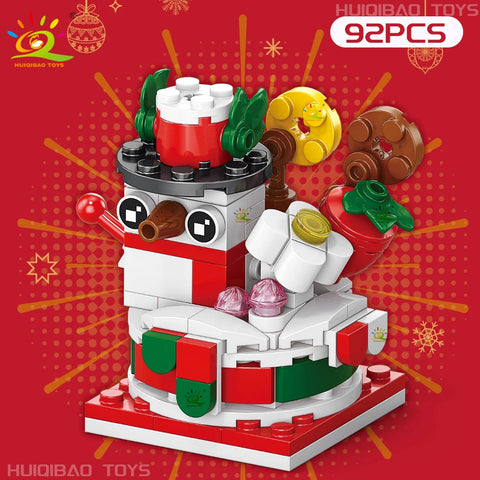 Christmas 8IN1 Santa Claus Tree Model Building Block DIY Elk Snowman Bricks Ornament Toys for Children Adult Gift
