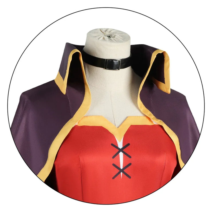 Megumin Cosplay Costume – Anime Sorceress Dress with Wig for Women, Perfect for Halloween and Cosplay Events