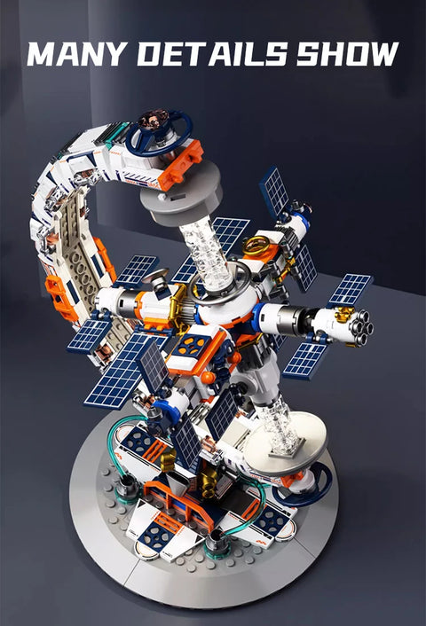 Creative Technology Space Station Transparent Globe Building Set – High-Tech Construction Bricks