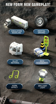 Space Railway Container Truck Diecast Set – Alloy Inertia Vehicles with Sound and Light for Kids