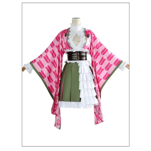 Kanroji Mitsuri Cosplay Costume – Pink Anniversary Dress for Anime Fans, Halloween, Carnival, and Party Events