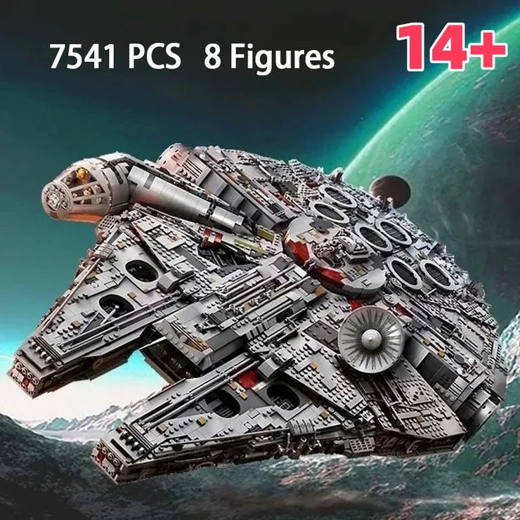 Large Millennium Ship Falcon 7541 Pieces UCS 75192 Building Blocks Bricks Toys