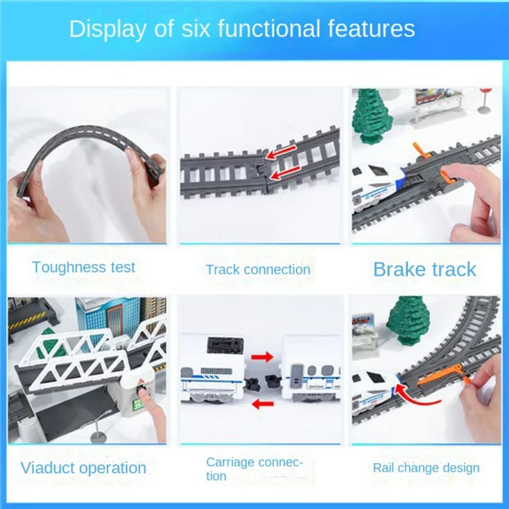 High-Speed Electric Train Set – Realistic Rail Model with Tracks for Kids to Assemble