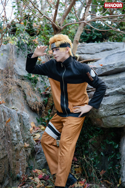 HOLOUN Uzumaki Cosplay Costume – Adult Anime Outfit with Top, Pants, and Headdress for Christmas, New Year, and Conventions