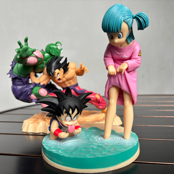 Dragon Ball Son Goku, Piccolo & Bulma PVC Figure Set – Anime Collectible Statues for Desk or Room Display