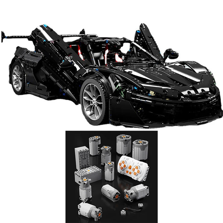 MOC Technical Sports Car BlackKnight P1 Building Bricks