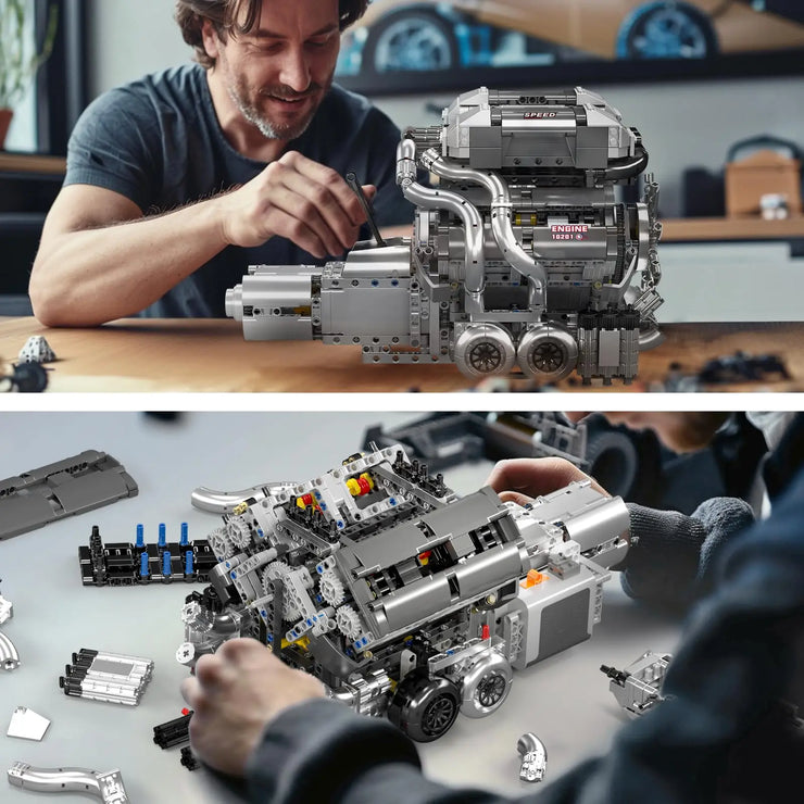 Engine Building Blocks Model Series Technical STEM Toys Moc Tank V8 Engine Supercar W16 Bricks Assembly Toy Set Kids Adults Gift