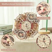 Robotime ROKR LC601 Zodiac Wall Clock – 3D Wooden Puzzle Model Kit