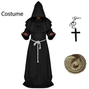 Cosplay Plague Doctor  Costume Medieval Hooded Robe Steampunk Terror Mask Hat Adult Halloween Party Role Play Size S-XL