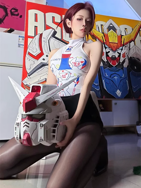 Vol.1 RX-78-02 Cyberpunk Mech Robot Helmet – 1:1 Scale Cosplay Mask with Light Touch Control