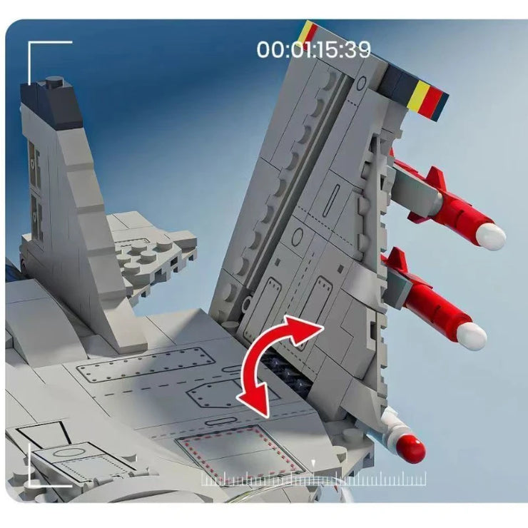 Military Fighter Jet  J-15 Flying Shark Aircraft Building Blocks Brick Set1186PCS