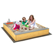 DORTALA Backyard Kids Sandbox Outdoor Wooden Sandpit