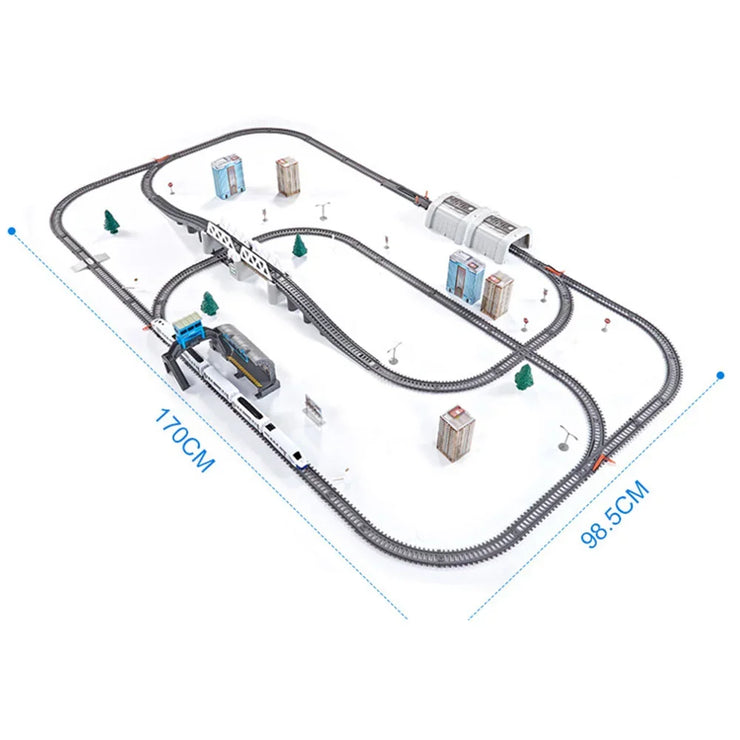High-Speed Electric Train Set – Realistic Rail Model with Tracks for Kids to Assemble