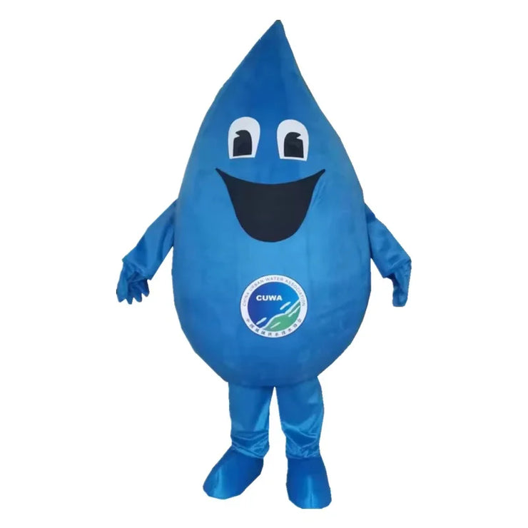 Blue Water Drop Mascot Costume – Water Conservation Cosplay for Events, Parties & Promotional Performances
