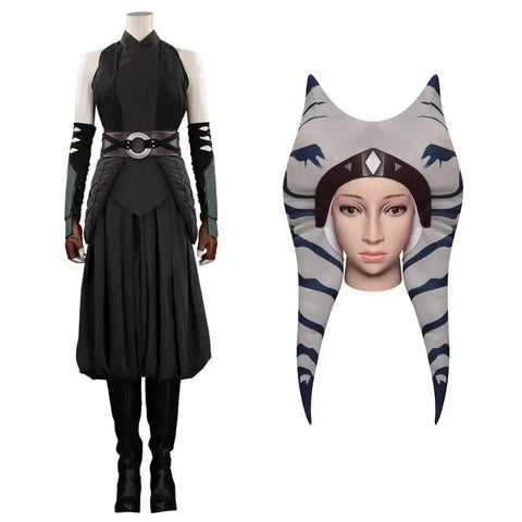 Ahsooka Tano Cosplay Fantasia Jedi Costume Disguise for Women Roleplay Headwear Hat Outfits Halloween Carnival Party Clothes