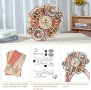 Robotime ROKR LC601 Zodiac Wall Clock – 3D Wooden Puzzle Model Kit