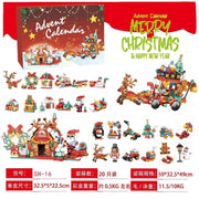 Christmas Advent Calendar Building Block Countdown 24 Days Xmas Christmas Tree Santa Deer Bricks Model Toys For Xmas Kids Gift